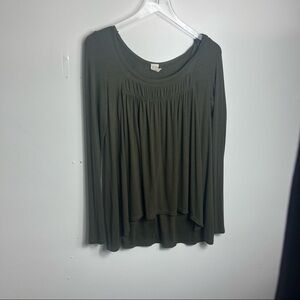 We The Free by Free People Womens Love Valley Long Sleeve Top Green Sm 1281